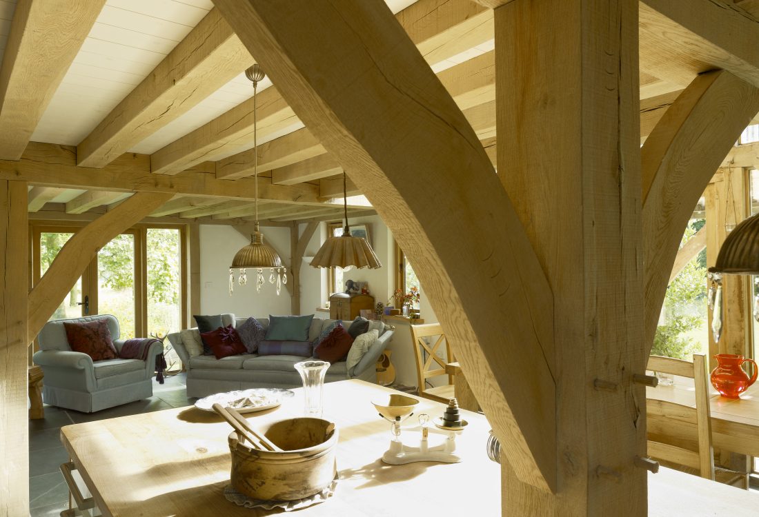 Kitchen in Oak framed house Castle Ring Oak Frame